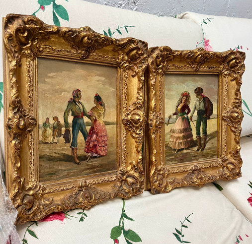 Pareja de cuadros firmados por José Almonte