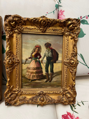 Pareja de cuadros firmados por José Almonte