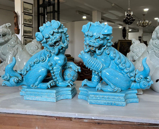 Perros de Foo en porcelana de Algora