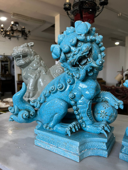 Perros de Foo en porcelana de Algora