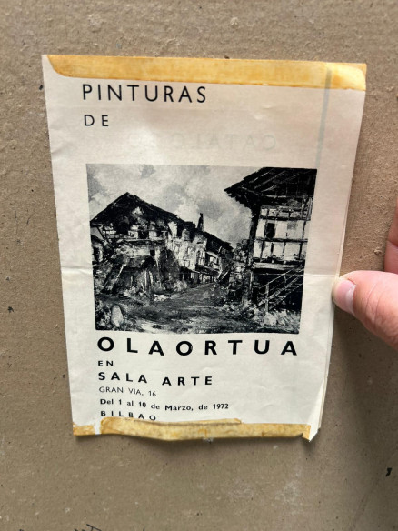 Óleo sobre tabla "Antiguo Caserío Vasco".