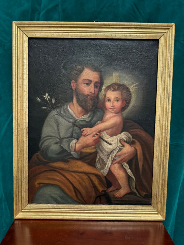 Precioso San José con Niño (recién restaurado).