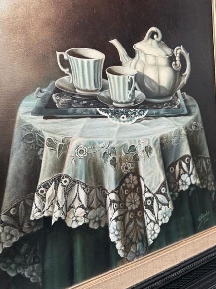 Cuadro tetera con tazas