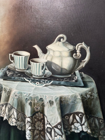 Cuadro tetera con tazas