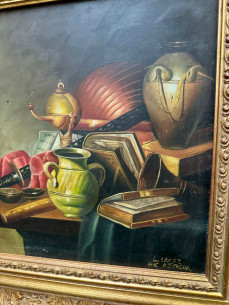 Fantástico óleo sobre tabla de Luis López de Pereda. 2