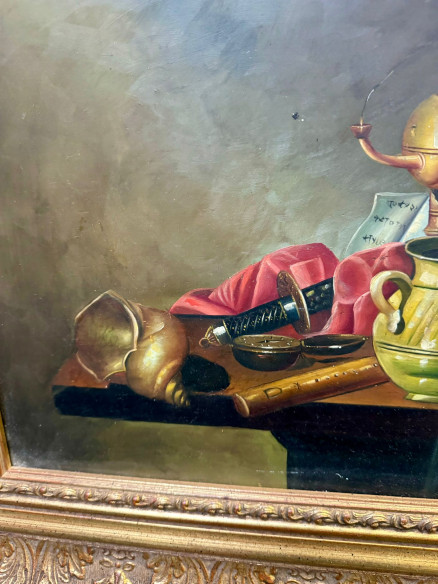 Fantástico óleo sobre tabla de Luis López de Pereda.