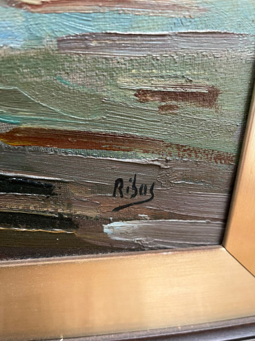 Tríptico de marinas con pescadores del pintor...