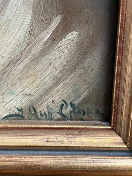 Retrato sobre tabla pintada por el pintor Malagueño Antonio López.