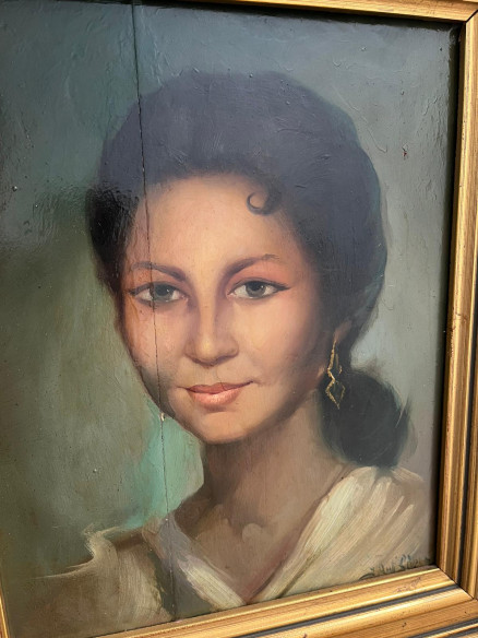 Retrato sobre tabla pintada por el pintor Malagueño Antonio López.