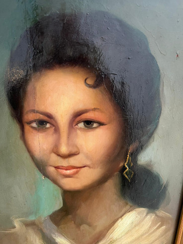 Retrato sobre tabla pintada por el pintor...