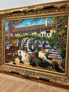 Gran Patio Cordobés con bonito marco, pintado por Manuel... 2