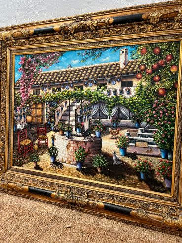 Gran Patio Cordobés con bonito marco, pintado...