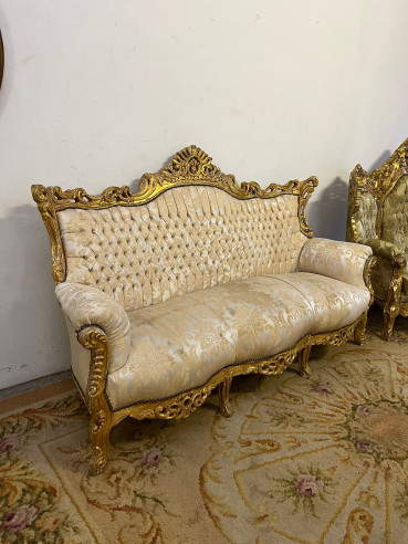 Sofá barroco estilo francés, (necesita restauración).
