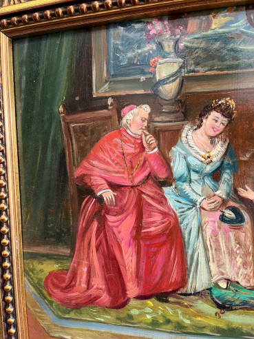 Pareja de cobres con escenas románticas,...