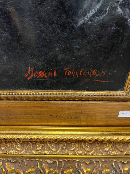 MOROS Y CRISTIANOS.  Excelente pintura muy colorida firmada por Mossen Torregrosa.