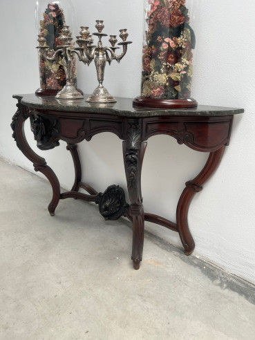 Elegante consola isabelina en madera de palo...