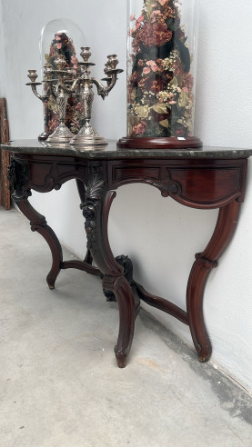 Elegante consola isabelina en madera de palo...