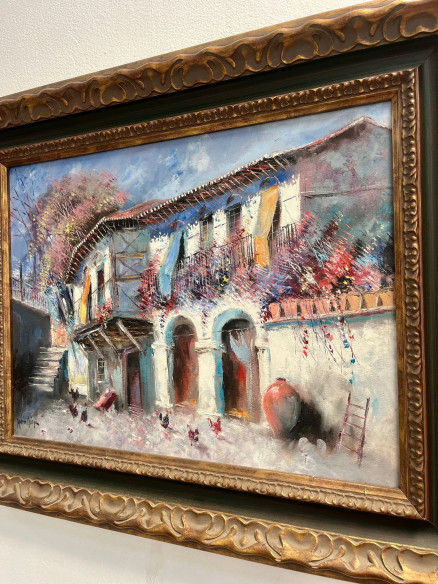 Pintura colorida y alegre del pintor malagueño Paco Moreno Ortega.