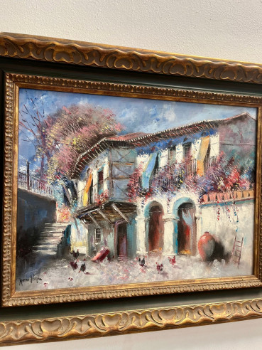 Pintura colorida y alegre del pintor malagueño...