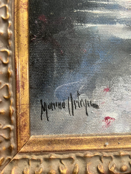 Pintura colorida y alegre del pintor malagueño Paco Moreno Ortega.