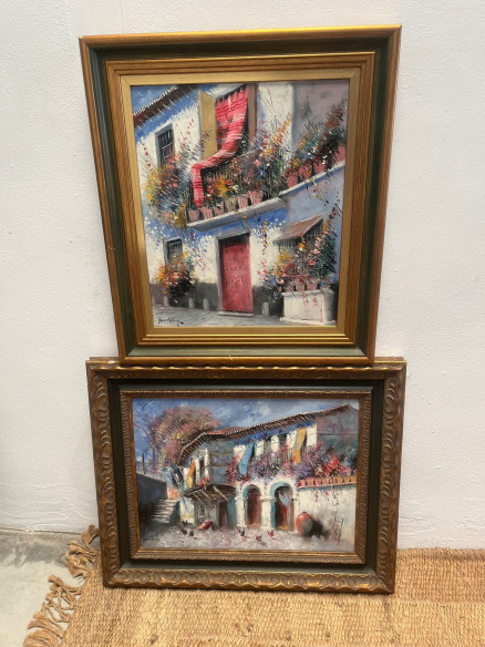 Pintura colorida y alegre del pintor malagueño Paco Moreno Ortega.