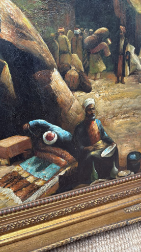 Medina árabe. Bonito óleo donde se aprecia el...