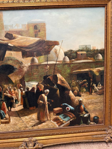 Medina árabe. Bonito óleo donde se aprecia el...