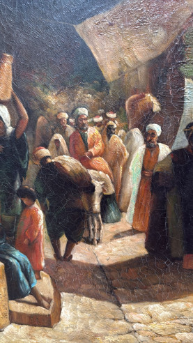 Medina árabe. Bonito óleo donde se aprecia el...