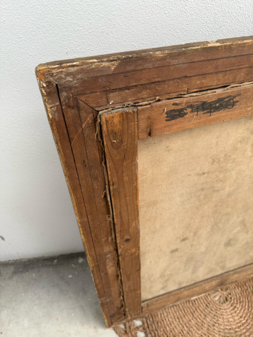 La Sagrada Familia pintada sobre óleo.