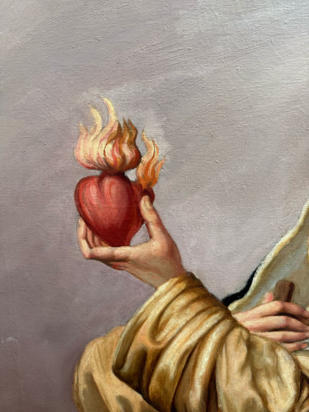 La Dominica: Santa Catalina de Siena pintada sobre óleo.