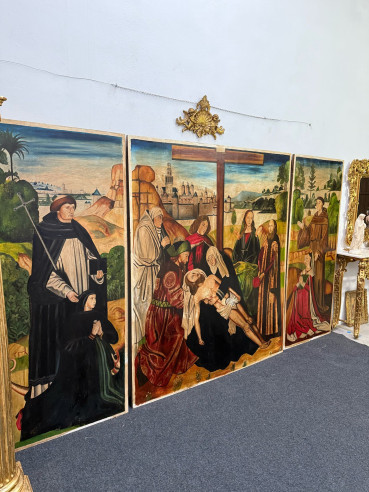 Gran Calvario, pintado sobre madera.