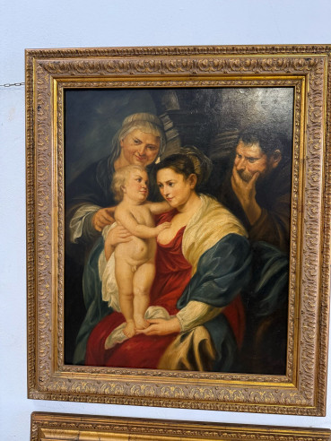 Sagrada familia con Santa Ana, sigue modelo de Rubens.