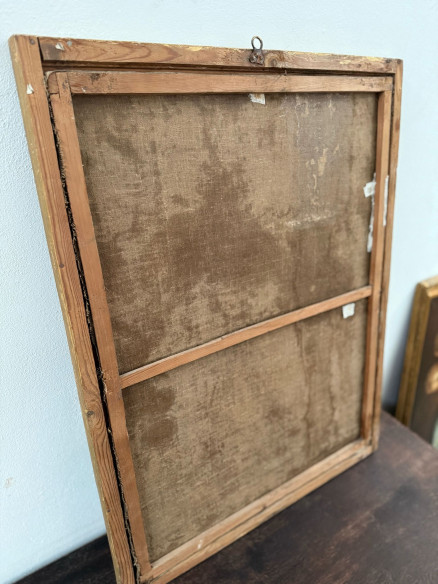 Jesucristo cargando la cruz, pintado sobre lienzo XIX.