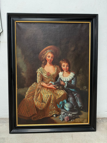 Retratos de madre con hijo, siguiendo modelos franceses del XVIII.