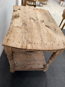 Mesa camilla rústica en madera XIX. 2