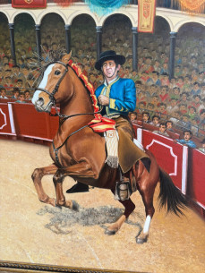 Rejoneador a caballo (encelar al toro), pintada por el... 2