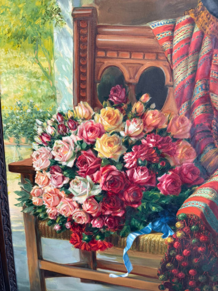 Preciosa pintura al óleo sobre lienzo del pintor valenciano Vicente Romero.