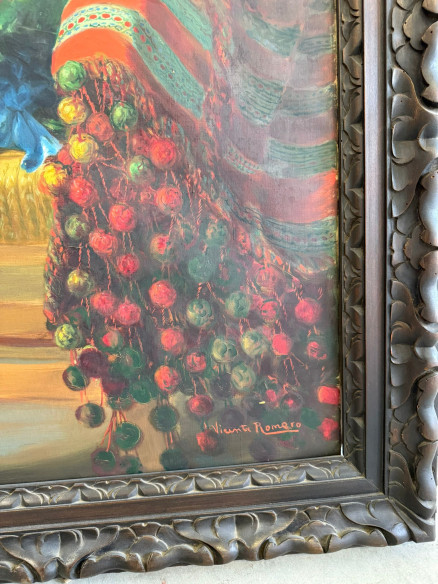 Preciosa pintura al óleo sobre lienzo del pintor valenciano Vicente Romero.