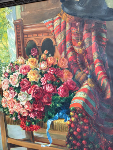 Preciosa pintura al óleo sobre lienzo del...