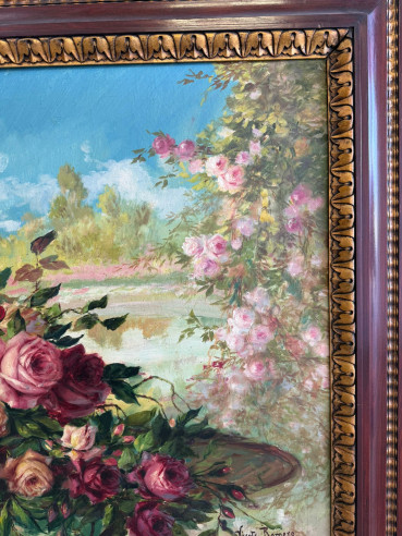 Preciosa pintura al óleo sobre lienzo del...