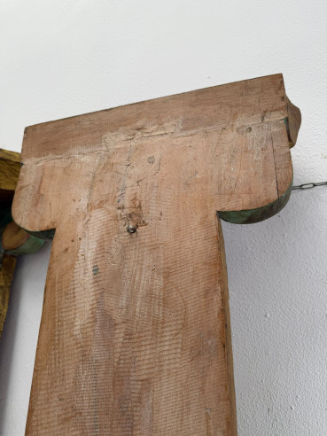 Pareja de medias columnas doradas para altar y...