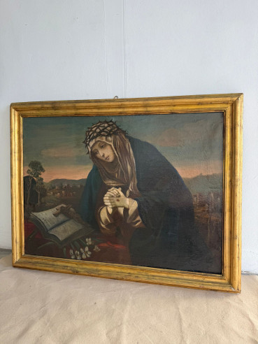 Fantástico óleo de Santa Catalina de Siena.