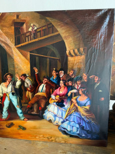 Colorido óleo flamenco estilo goyesco del pintor Jerezano... 2