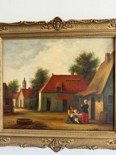 Pintura estilo holandesa firmada (Daumier). 2