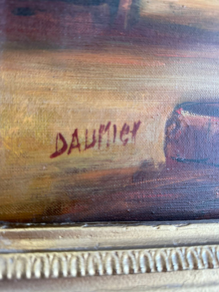 Pintura estilo holandesa firmada (Daumier).