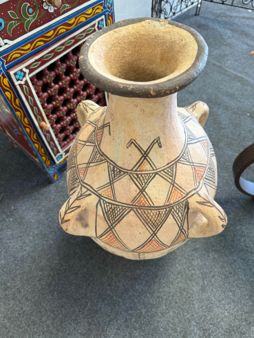 Gran ánfora de 4 asas pintada y decorada estilo...