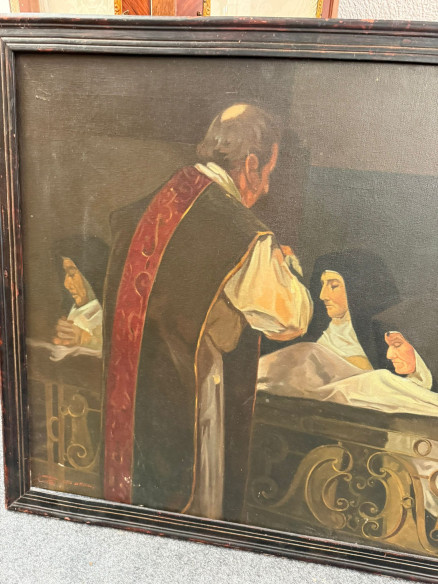 La Sagrada Comunión de las monjas, pintadas óleo sobre lienzo.