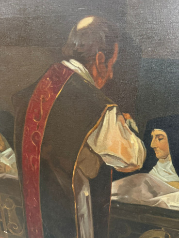 La Sagrada Comunión de las monjas, pintadas...
