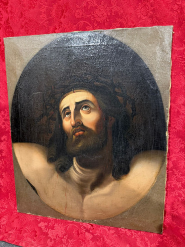 Cristo coronado de espinas, pintado óleo sobre...