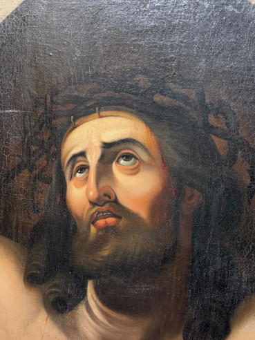 Cristo coronado de espinas, pintado óleo sobre...